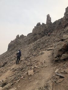 Fork in the trail to the summit of Uncompahgre